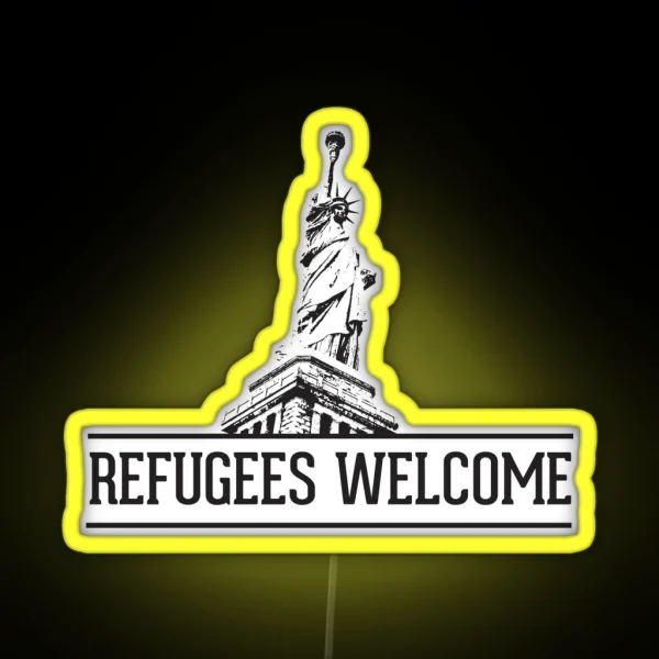 Refugees Welcome RGB Neon Sign