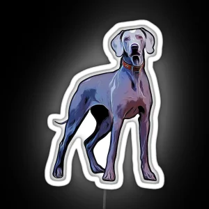 Regal Weimaraner Dog Silver Ghost Colorful Silhouette For Dog Lovers RGB Neon Sign