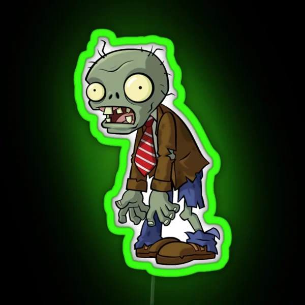 Regular Zombie From Plants Vs Zombies RGB Neon Sign