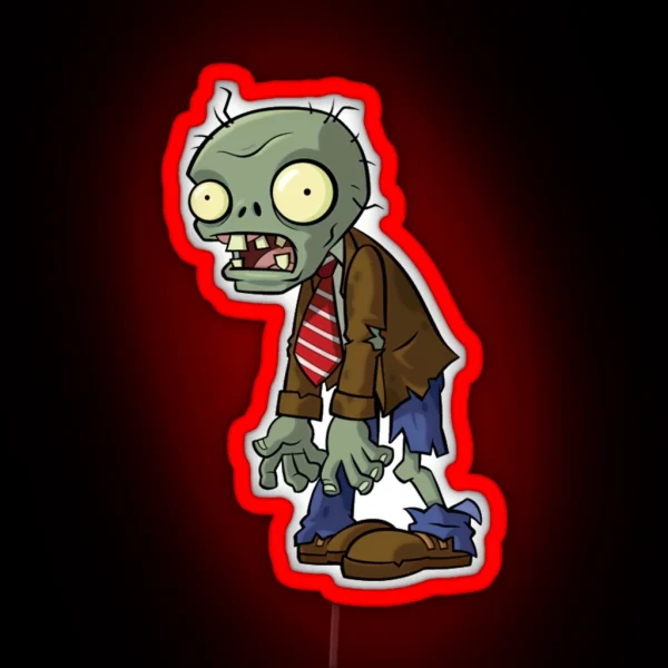 Regular Zombie From Plants Vs Zombies RGB Neon Sign