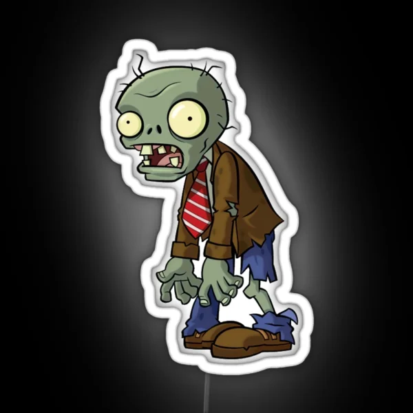 Regular Zombie From Plants Vs Zombies RGB Neon Sign