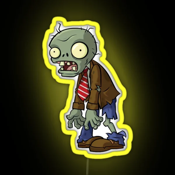 Regular Zombie From Plants Vs Zombies RGB Neon Sign