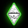 Elegant Neon Sign Featuring Vibrant RGB Geometric Mountain Landscape