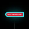 Aviation enthusiast's unique Before Flight neon light desk decor gift.