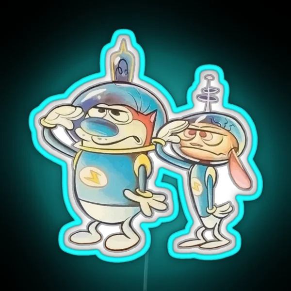 Ren And Stimpy Space Buddies RGB Neon Sign