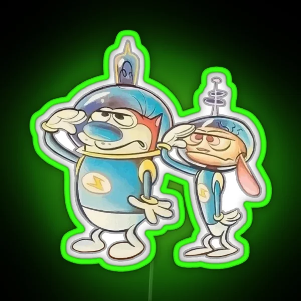 Ren And Stimpy Space Buddies RGB Neon Sign