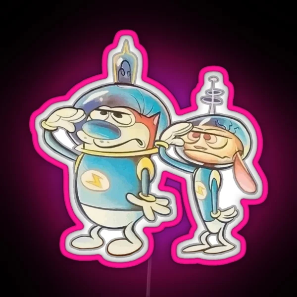 Ren And Stimpy Space Buddies RGB Neon Sign