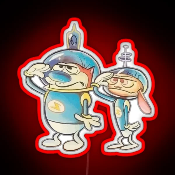 Ren And Stimpy Space Buddies RGB Neon Sign