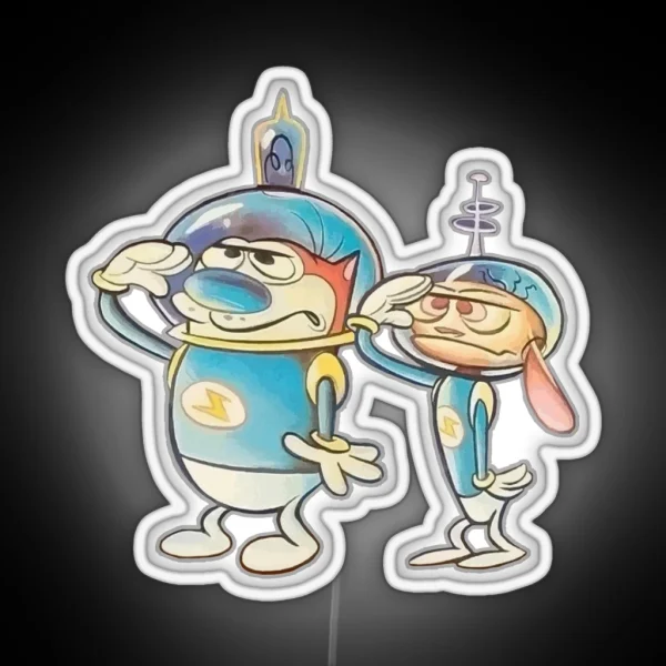 Ren And Stimpy Space Buddies RGB Neon Sign