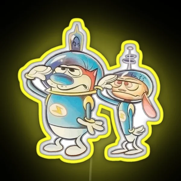 Ren And Stimpy Space Buddies RGB Neon Sign