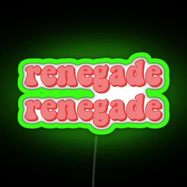 Renegade Tik Tok Song RGB Neon Sign