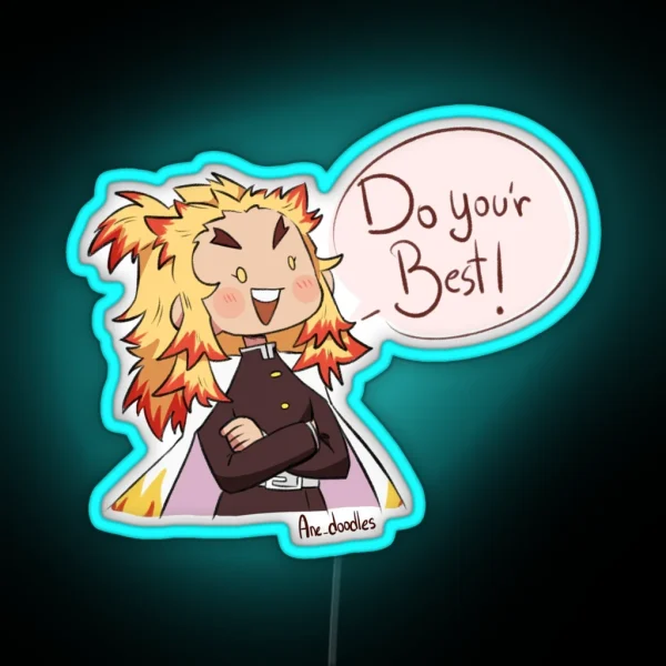 Rengoku DO YOUR BEST Kimestu No Yaiba RGB Neon Sign