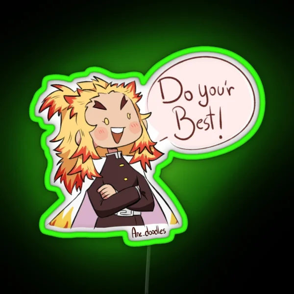 Rengoku DO YOUR BEST Kimestu No Yaiba RGB Neon Sign