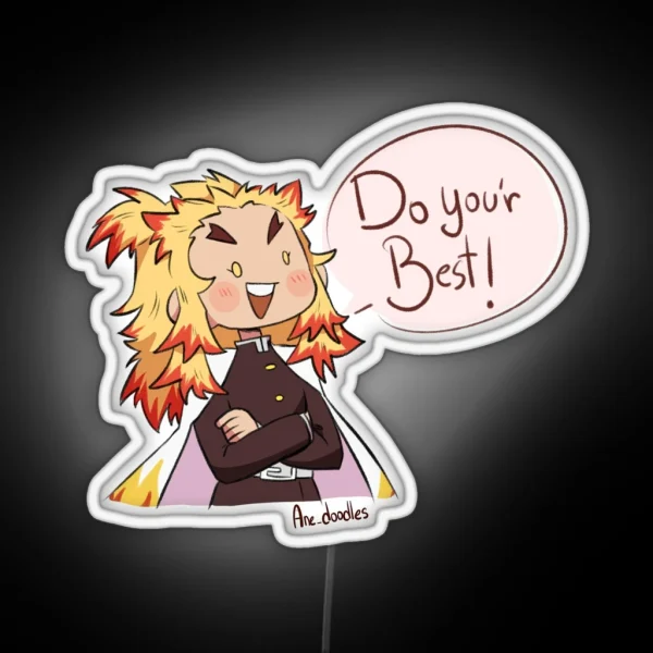 Rengoku DO YOUR BEST Kimestu No Yaiba RGB Neon Sign