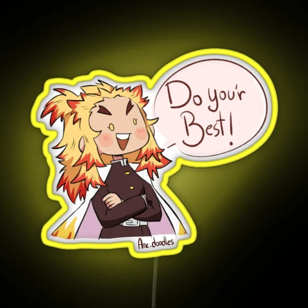 Rengoku DO YOUR BEST Kimestu No Yaiba RGB Neon Sign