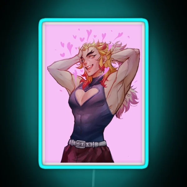 Rengoku Hearled RGB Neon Sign