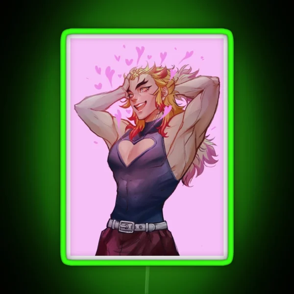 Rengoku Hearled RGB Neon Sign