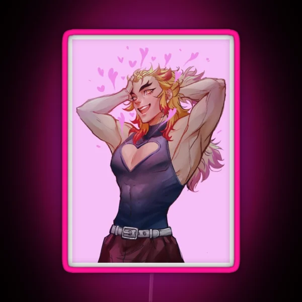 Rengoku Hearled RGB Neon Sign