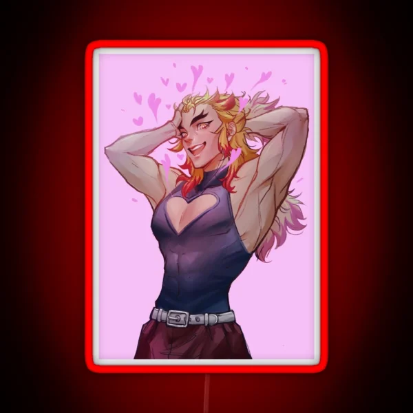 Rengoku Hearled RGB Neon Sign