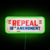 Neon Distressed American Flag Sign, Patriotic Home Decor, 18th Amendment Rebel