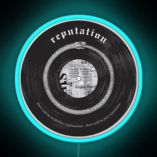 Reputation Vinyl Record Snake Taylor Swift RGB Neon Sign