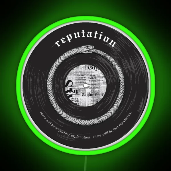 Reputation Vinyl Record Snake Taylor Swift RGB Neon Sign