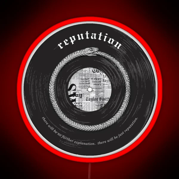 Reputation Vinyl Record Snake Taylor Swift RGB Neon Sign