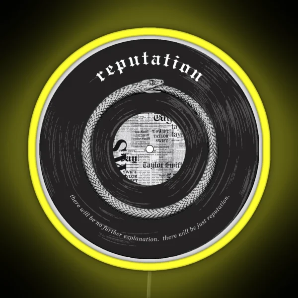 Reputation Vinyl Record Snake Taylor Swift RGB Neon Sign