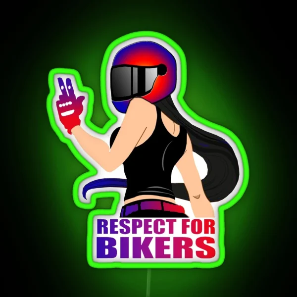 Respect For Female Bikers RGB Neon Sign