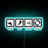 Bold Neon Ski Resort Decor with Dye-Sub RGB Sign Lighting
