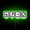 Vibrant RGB Neon Sign with DopeyArt's Unique Skiing Theme Pattern
