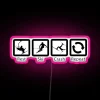 Neon ski-themed art featuring bold, colorful design elements.