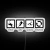 Neon ski resort crash repeat design colorful modern artwork led