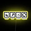 Vibrant neon art lighting decor with RGB ski crash design.