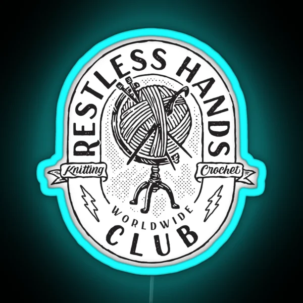 Restless Hands Club Black RGB Neon Sign