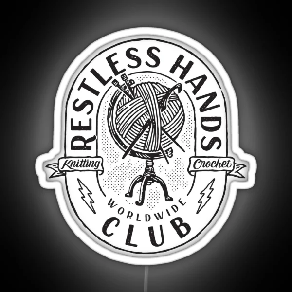 Restless Hands Club Black RGB Neon Sign