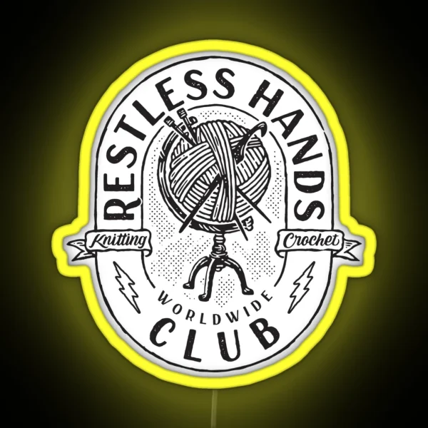 Restless Hands Club Black RGB Neon Sign