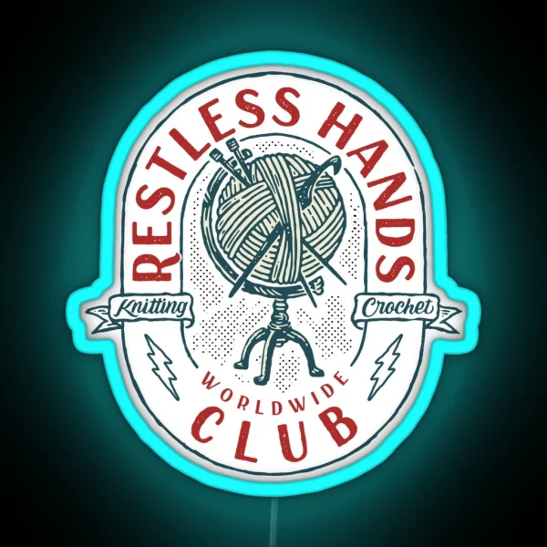 Restless Hands Club Red RGB Neon Sign
