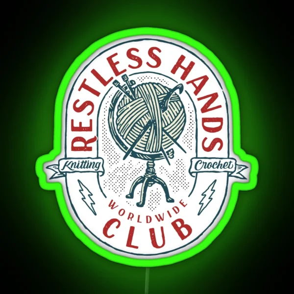 Restless Hands Club Red RGB Neon Sign