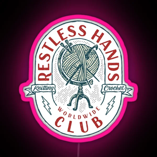 Restless Hands Club Red RGB Neon Sign