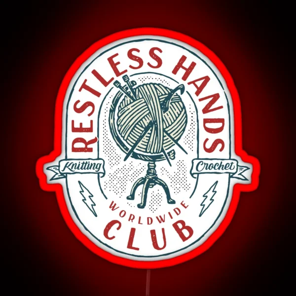Restless Hands Club Red RGB Neon Sign
