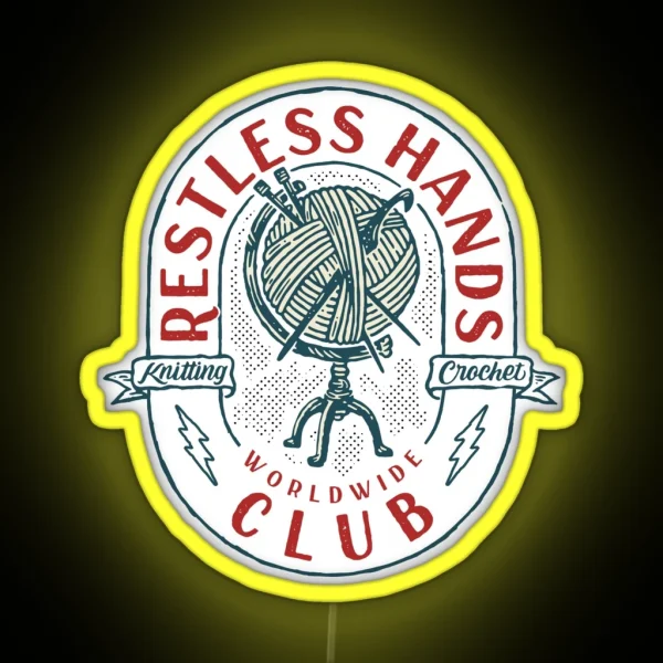 Restless Hands Club Red RGB Neon Sign