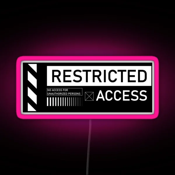 Restricted Access No Entry Decal RGB Neon Sign