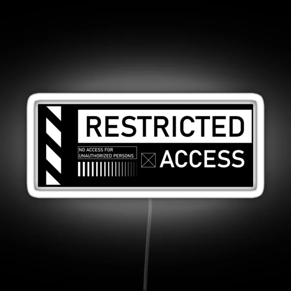 Restricted Access No Entry Decal RGB Neon Sign