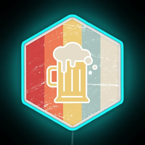 Retro 70s Homebrew Craft Beer Icon RGB Neon Sign