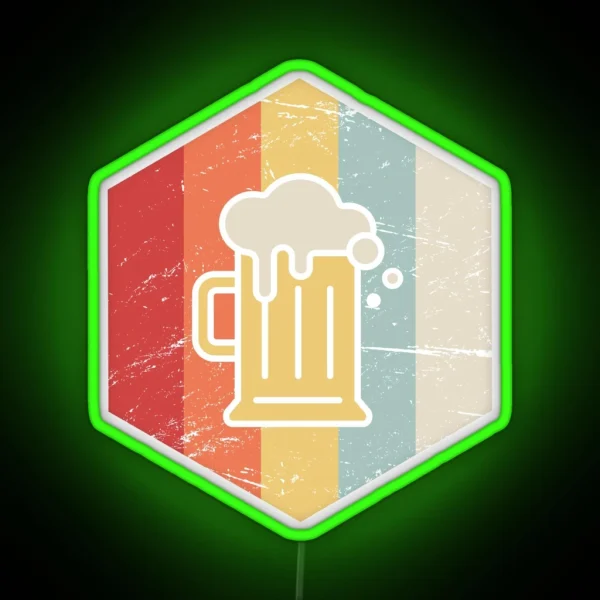 Retro 70s Homebrew Craft Beer Icon RGB Neon Sign