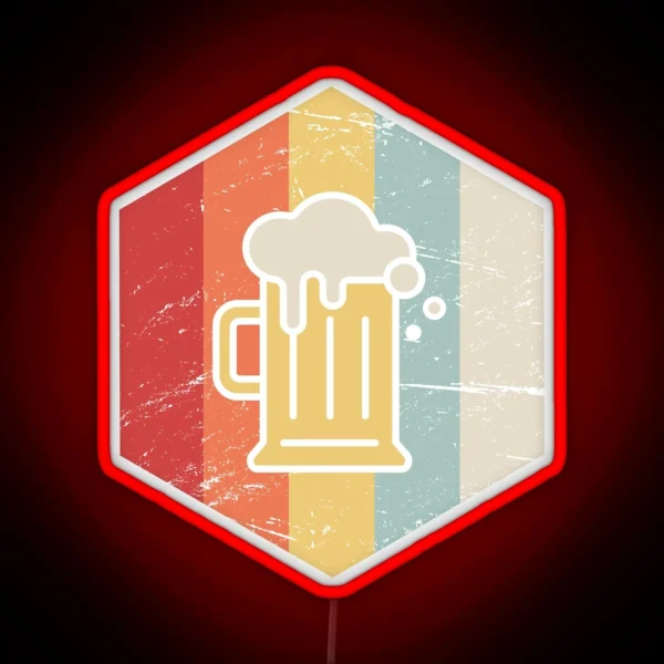 Retro 70s Homebrew Craft Beer Icon RGB Neon Sign