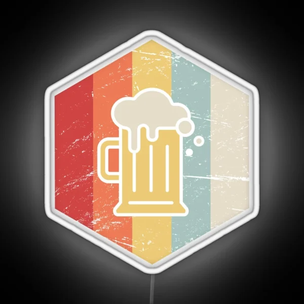 Retro 70s Homebrew Craft Beer Icon RGB Neon Sign