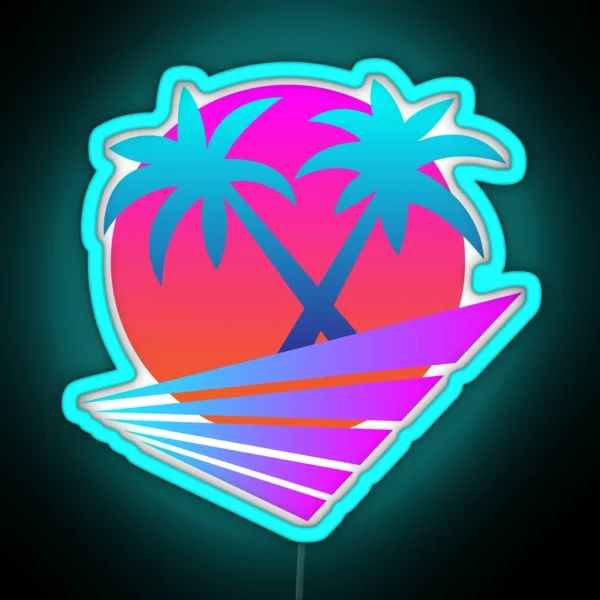 Retro 80 S Sunset Palms RGB Neon Sign