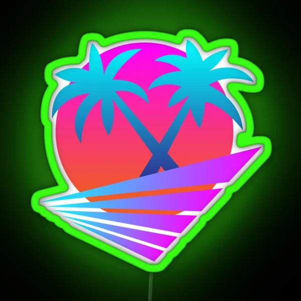 Retro 80 S Sunset Palms RGB Neon Sign